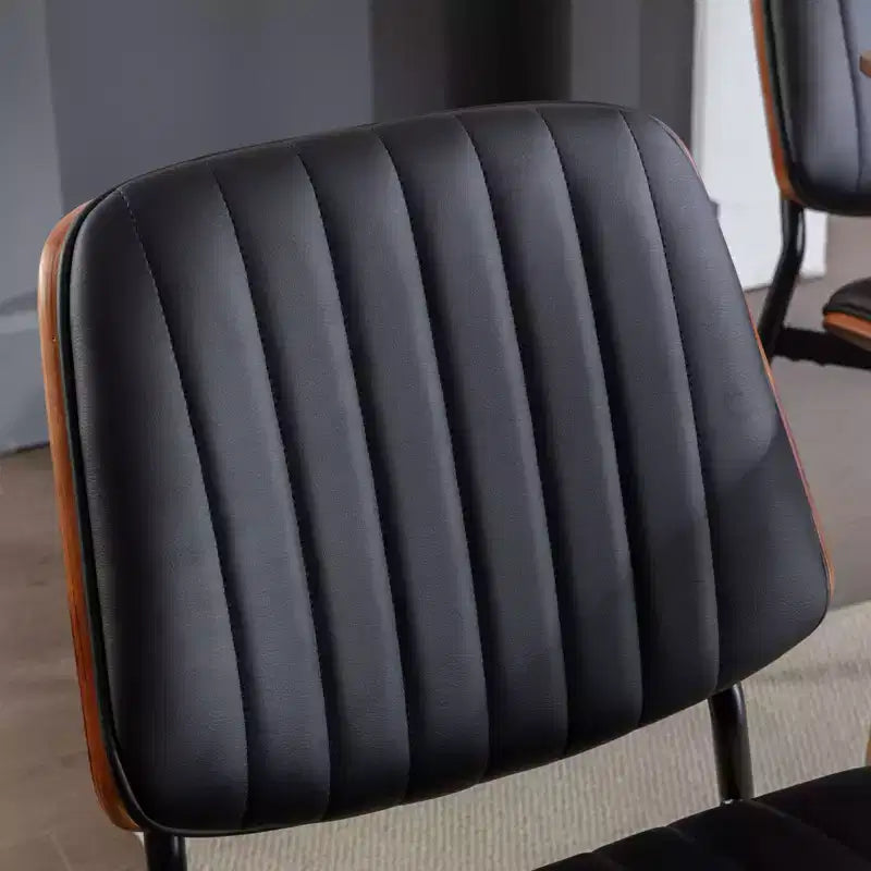 Lot de 2 chaises de cuisine TUYOHW en cuir synthétique avec pieds coniques en métal, chaises de salle à manger ergonomiques avec dossier incurvé, espacement des pieds plus large et plus profond