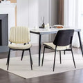 Lot de 2 chaises de cuisine TUYOHW en cuir synthétique avec pieds coniques en métal, chaises de salle à manger ergonomiques avec dossier incurvé, espacement des pieds plus large et plus profond