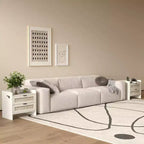 Table de chevet Acekool en rotin avec station de charge, table de chevet bohème à 2 tiroirs avec ports USB et Type-C