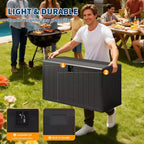 GustoWave Coffre de rangement étanche en résine de 492 litres Verrouillable, résistant aux UV, pour terrasse, outils de jardin et accessoires de piscine