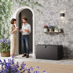GustoWave Coffre de rangement étanche en résine de 492 litres Verrouillable, résistant aux UV, pour terrasse, outils de jardin et accessoires de piscine