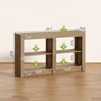 Console d'entrée Lantine de 150 cm avec étagère à 2 niveaux, table console de canapé rectangulaire pour entrée, salon, couloir, couleur chêne