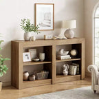 Console d'entrée Lantine de 150 cm avec étagère à 2 niveaux, table console de canapé rectangulaire pour entrée, salon, couloir, couleur chêne
