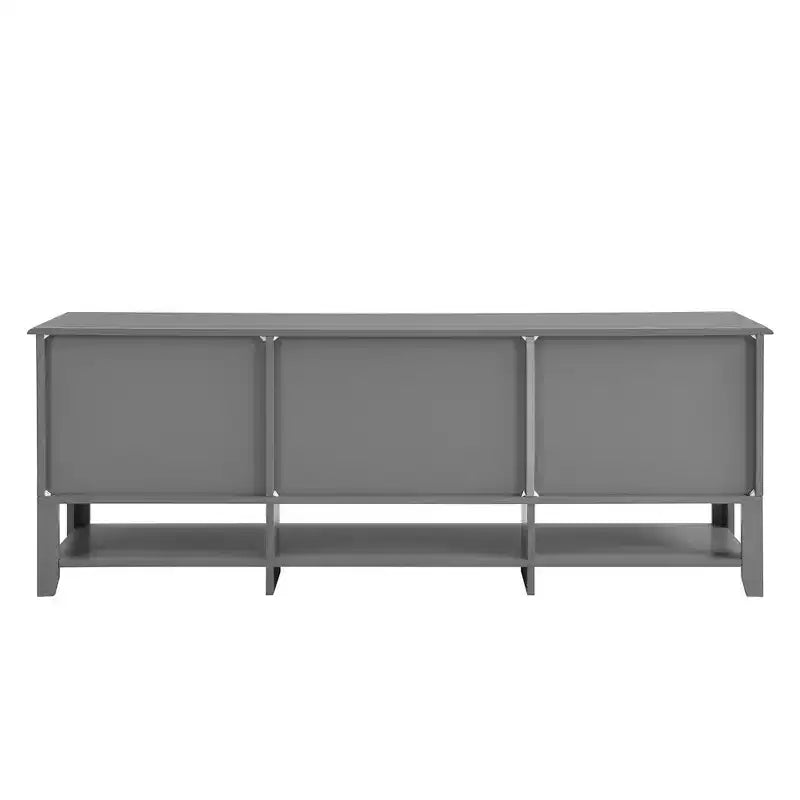 VIYET 59Meuble TV moderne pour téléviseurs de 60 pouces, console multimédia en MDF gris avec rangement multifonctionnel et portes magnétiques silencieuses