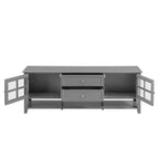 VIYET 59Meuble TV moderne pour téléviseurs de 60 pouces, console multimédia en MDF gris avec rangement multifonctionnel et portes magnétiques silencieuses