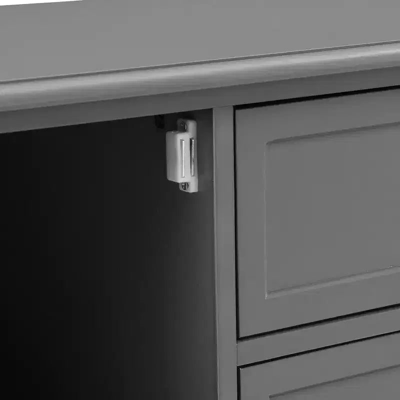 VIYET 59Meuble TV moderne pour téléviseurs de 60 pouces, console multimédia en MDF gris avec rangement multifonctionnel et portes magnétiques silencieuses