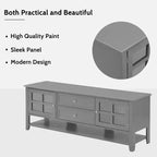 VIYET 59Meuble TV moderne pour téléviseurs de 60 pouces, console multimédia en MDF gris avec rangement multifonctionnel et portes magnétiques silencieuses