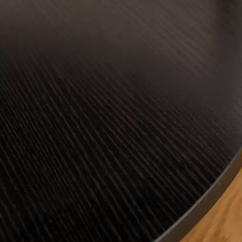 Table basse ottomane ronde 30,9, pouf rembourré en fausse fourrure, pieds en métal noir, étagère ouverte en bois, pour salon, chambre, entrée, hôtel