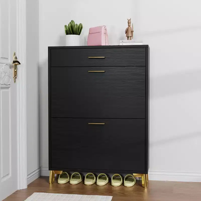 Meuble à chaussures autoportant dissimulé TUYOHW avec 2 tiroirs basculants, meuble à chaussures multicolore, organisateur de chaussures polyvalent pour entrée, couloir