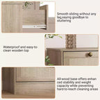 Commode en bois pour chambre à coucher avec 12 tiroirs en rotin, commode large de 61 pouces pour salon, commode de rangement en bois, meuble TV moderne
