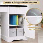 Bureau de direction 55 po avec 2 tiroirs, bureau d'ordinateur à domicile avec prise de courant et panneau perforé, bureau d'écriture en bois pour salon, chambre à coucher