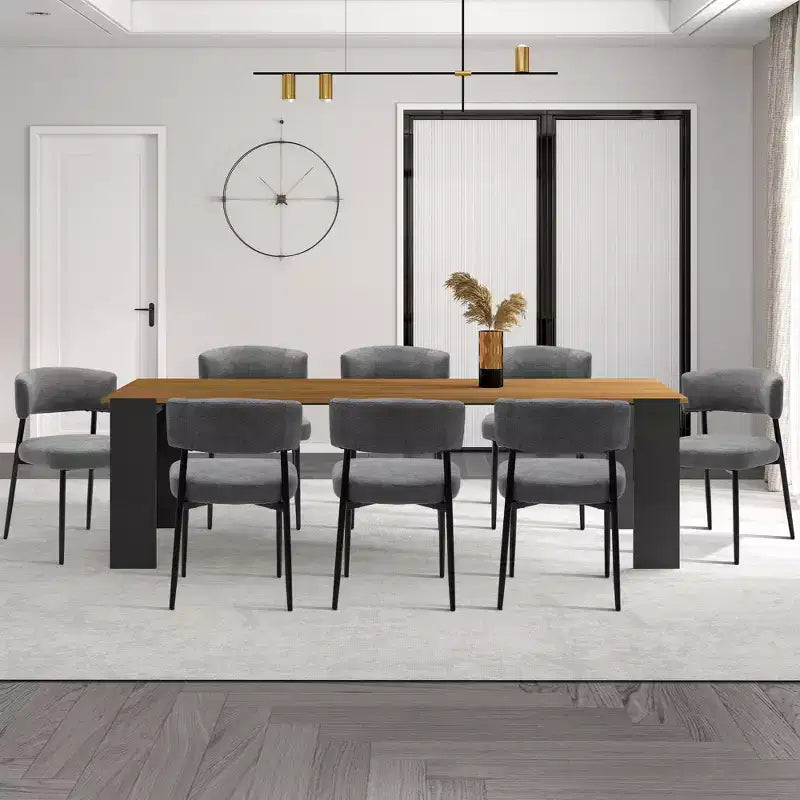 Okak Chaises de salle à manger, lot de 4, avec cadre métallique robuste, chaises de salle à manger modernes avec dossier incurvé, chaises sans accoudoirs pour salle à manger