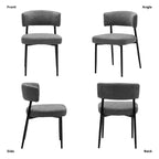 Okak Chaises de salle à manger, lot de 4, avec cadre métallique robuste, chaises de salle à manger modernes avec dossier incurvé, chaises sans accoudoirs pour salle à manger