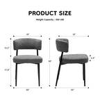 Okak Chaises de salle à manger, lot de 4, avec cadre métallique robuste, chaises de salle à manger modernes avec dossier incurvé, chaises sans accoudoirs pour salle à manger