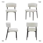 Okak Chaises de salle à manger, lot de 4, avec cadre métallique robuste, chaises de salle à manger modernes avec dossier incurvé, chaises sans accoudoirs pour salle à manger