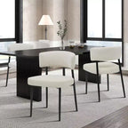 Okak Chaises de salle à manger, lot de 4, avec cadre métallique robuste, chaises de salle à manger modernes avec dossier incurvé, chaises sans accoudoirs pour salle à manger