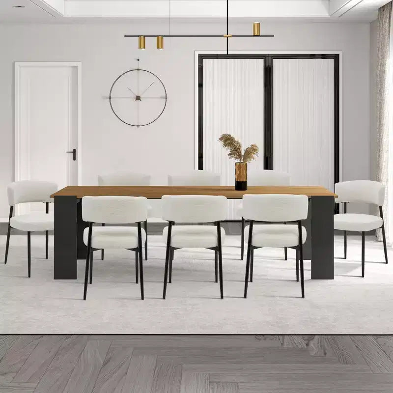 Okak Chaises de salle à manger, lot de 4, avec cadre métallique robuste, chaises de salle à manger modernes avec dossier incurvé, chaises sans accoudoirs pour salle à manger