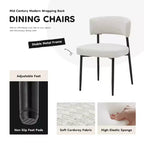 Okak Chaises de salle à manger, lot de 4, avec cadre métallique robuste, chaises de salle à manger modernes avec dossier incurvé, chaises sans accoudoirs pour salle à manger