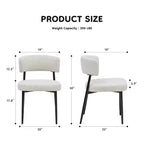 Okak Chaises de salle à manger, lot de 4, avec cadre métallique robuste, chaises de salle à manger modernes avec dossier incurvé, chaises sans accoudoirs pour salle à manger