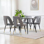 Chaises de salle à manger TUYOHW incurvées et à dossier ouvert avec clous décoratifs, lot de 2 chaises de cuisine en velours avec pieds en métal, chaises de salle à manger modernes pour salon
