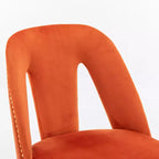 Chaises de salle à manger TUYOHW incurvées et à dossier ouvert avec clous décoratifs, lot de 2 chaises de cuisine en velours avec pieds en métal, chaises de salle à manger modernes pour salon