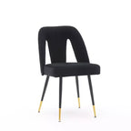 Chaises de salle à manger TUYOHW incurvées et à dossier ouvert avec clous décoratifs, lot de 2 chaises de cuisine en velours avec pieds en métal, chaises de salle à manger modernes pour salon