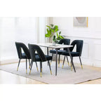 Chaises de salle à manger TUYOHW incurvées et à dossier ouvert avec clous décoratifs, lot de 2 chaises de cuisine en velours avec pieds en métal, chaises de salle à manger modernes pour salon