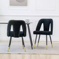 Chaises de salle à manger TUYOHW incurvées et à dossier ouvert avec clous décoratifs, lot de 2 chaises de cuisine en velours avec pieds en métal, chaises de salle à manger modernes pour salon