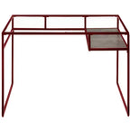 TUYOHW Bureau, Bureaux d'étude avec étagère de rangement, Plateau en verre transparent, Cadre en métal, Piétement luge, Bureau rectangulaire moderne pour bureau à domicile, bureau, chambre à coucher