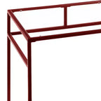 TUYOHW Bureau, Bureaux d'étude avec étagère de rangement, Plateau en verre transparent, Cadre en métal, Piétement luge, Bureau rectangulaire moderne pour bureau à domicile, bureau, chambre à coucher