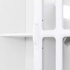 TUYOHW Bureau d'angle en L, Bureau informatique avec huche et étagère, Bureau d'étude 2 en 1 avec tiroirs et armoires, Bureau de travail moderne pour le bureau et l'étude