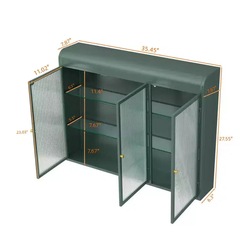 Meubles hauts de 91,4 cm de large pour buanderie, placards muraux en verre acrylique, armoire à pharmacie pour cuisine, garage, buanderie, 3 portes