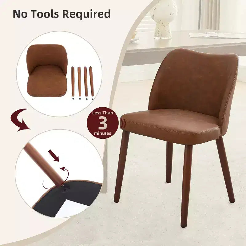 Chaises de salle à manger modernes - Chaises de cuisine rembourrées avec dossier haut, sièges épais rembourrés et pieds en bois, idéales pour la salle à manger/la cuisine