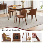 Chaises de salle à manger modernes - Chaises de cuisine rembourrées avec dossier haut, sièges épais rembourrés et pieds en bois, idéales pour la salle à manger/la cuisine