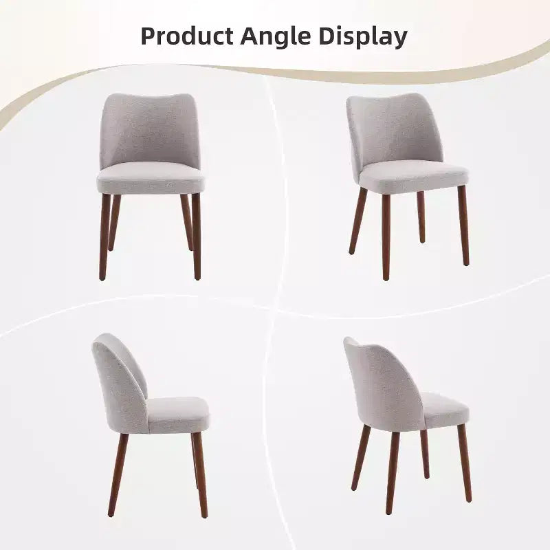 Chaises de salle à manger modernes - Chaises de cuisine rembourrées avec dossier haut, sièges épais rembourrés et pieds en bois, idéales pour la salle à manger/la cuisine