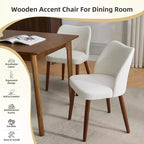Chaises de salle à manger modernes - Chaises de cuisine rembourrées avec dossier haut, sièges épais rembourrés et pieds en bois, idéales pour la salle à manger/la cuisine