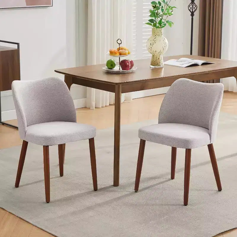 Modern Dining Chairs - Upholstery Kitchen Chairs with High Backrest, Thick Padded Seats & Wood Legs, Ideal for Dining Room/Kitchen