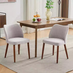 Modern Dining Chairs - Upholstery Kitchen Chairs with High Backrest, Thick Padded Seats & Wood Legs, Ideal for Dining Room/Kitchen