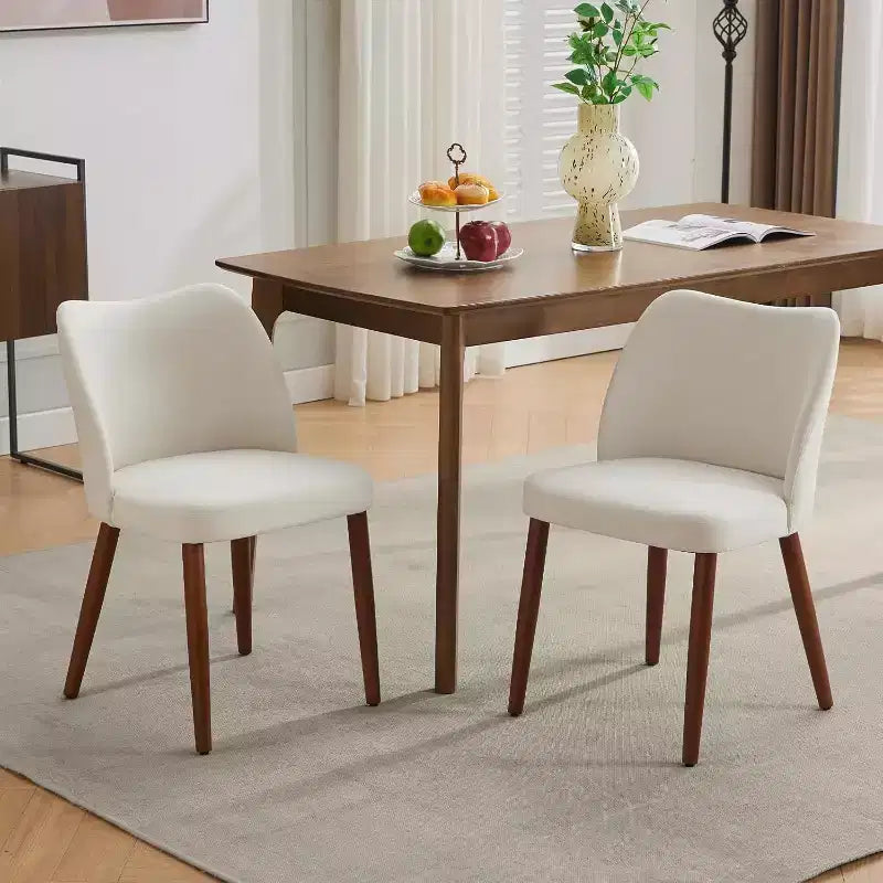 Chaises de salle à manger modernes - Chaises de cuisine rembourrées avec dossier haut, sièges épais rembourrés et pieds en bois, idéales pour la salle à manger/la cuisine