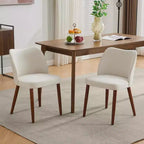 Chaises de salle à manger modernes - Chaises de cuisine rembourrées avec dossier haut, sièges épais rembourrés et pieds en bois, idéales pour la salle à manger/la cuisine