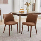 Chaises de salle à manger modernes - Chaises de cuisine rembourrées avec dossier haut, sièges épais rembourrés et pieds en bois, idéales pour la salle à manger/la cuisine