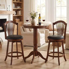 Lot de 2/4 tabourets de bar pivotants Costway, hauteur de comptoir 63,5 cm avec dossiers, cadre en bois marron