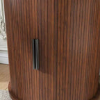 JVNOXK Ensemble deux pièces : Table d'appoint cylindrique de style médiéval moderne et table de chevet de rangement, convient aux salons, Noyer
