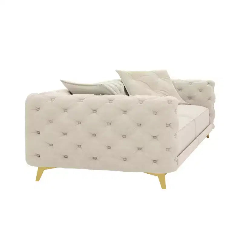 Canapé-Lit Moderne King Size avec Ottomane Mobile, Canapé-Lit Extractible en Velours Profond pour Salon ou Chambre d'amis - Panipeachy