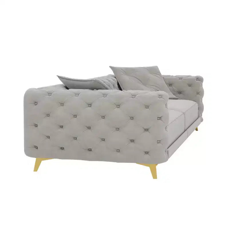 Canapé-Lit Moderne King Size avec Ottomane Mobile, Canapé-Lit Extractible en Velours Profond pour Salon ou Chambre d'amis - Panipeachy
