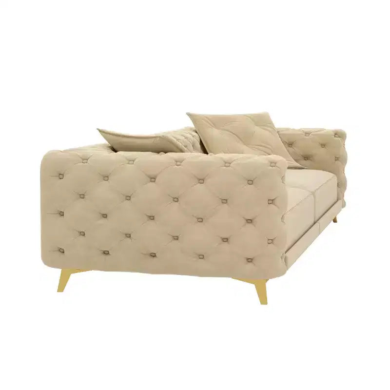 Canapé-Lit Moderne King Size avec Ottomane Mobile, Canapé-Lit Extractible en Velours Profond pour Salon ou Chambre d'amis - Panipeachy