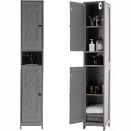 Acekool 66.9 Inch Tall Freestanding Storage Cabinet, Water-Resistant Double Doors, Adjustable Shelves, Organizer for Bathroom or Kitchen