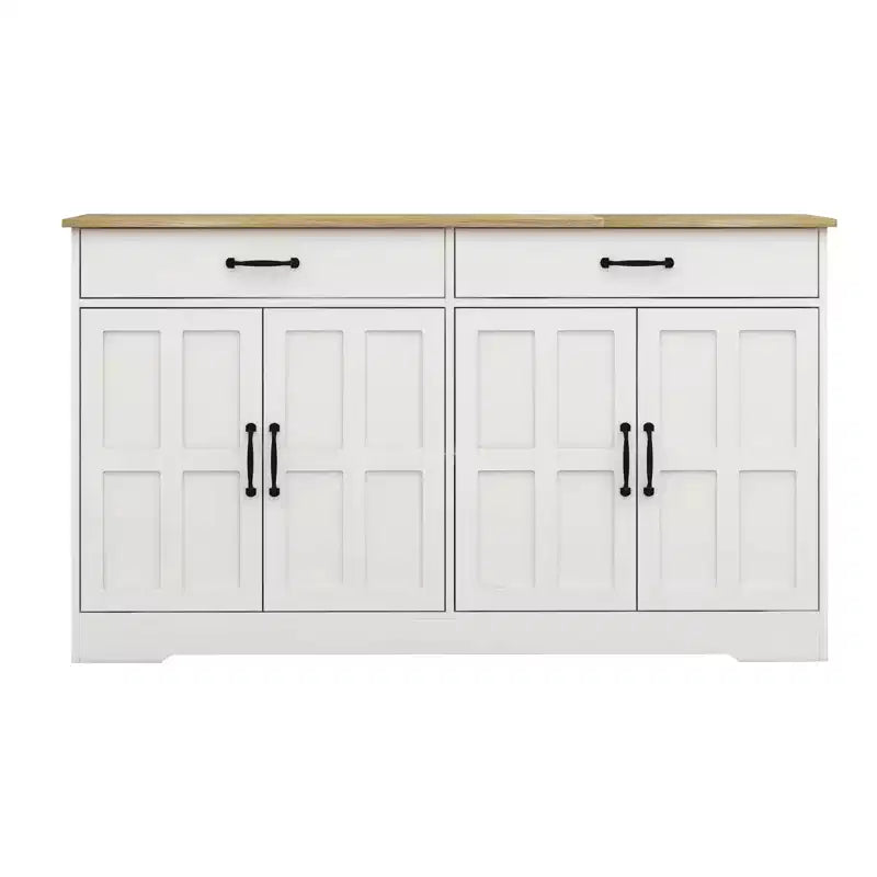 sumyeg 55.91 Farmhouse Sideboard Buffet Cabinet with 2 Drawers and 4 Doors for Dining Storage