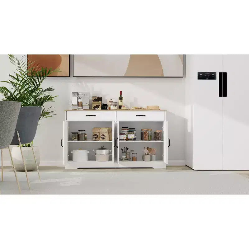 sumyeg 55.91 Buffet de ferme avec 2 tiroirs et 4 portes pour salle à manger