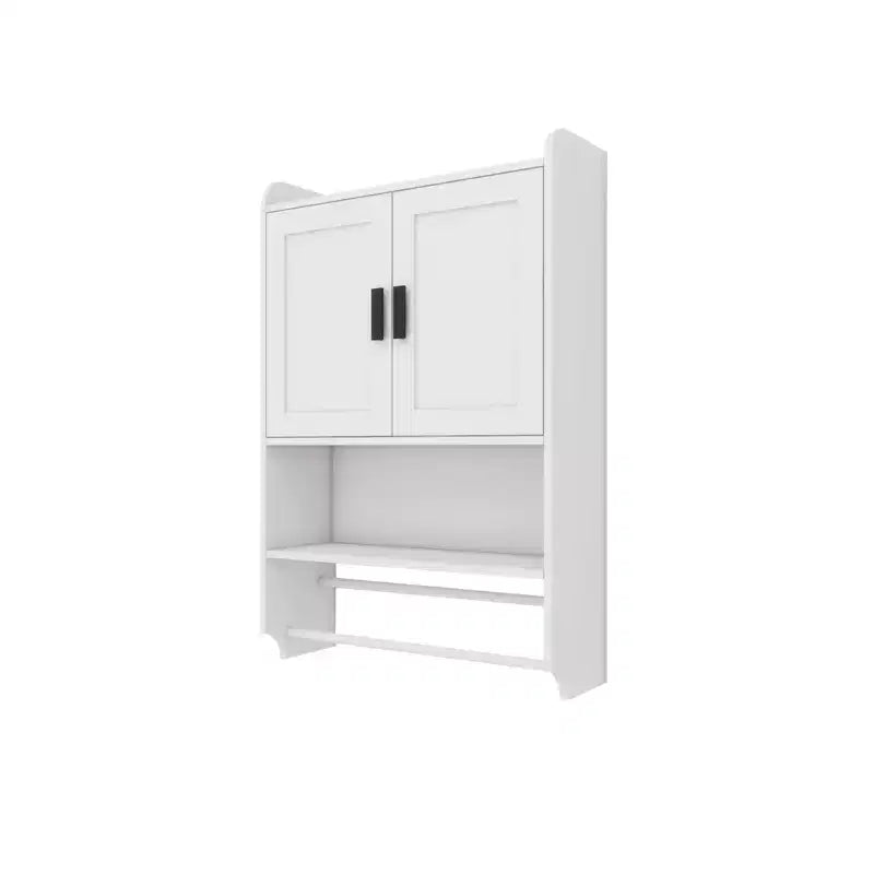 sumyeg Bathroom Wall Cabinet with Doors, Adjustable Shelf, Towel Bar, and Paper Holder